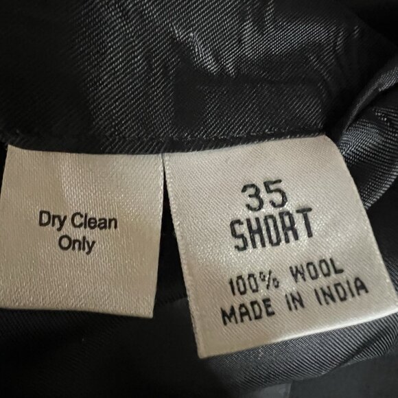 Versini Jacket XL Black 100% Worsted Wool Twill Blazer Sport Coat 35 Short - Picture 8 of 10